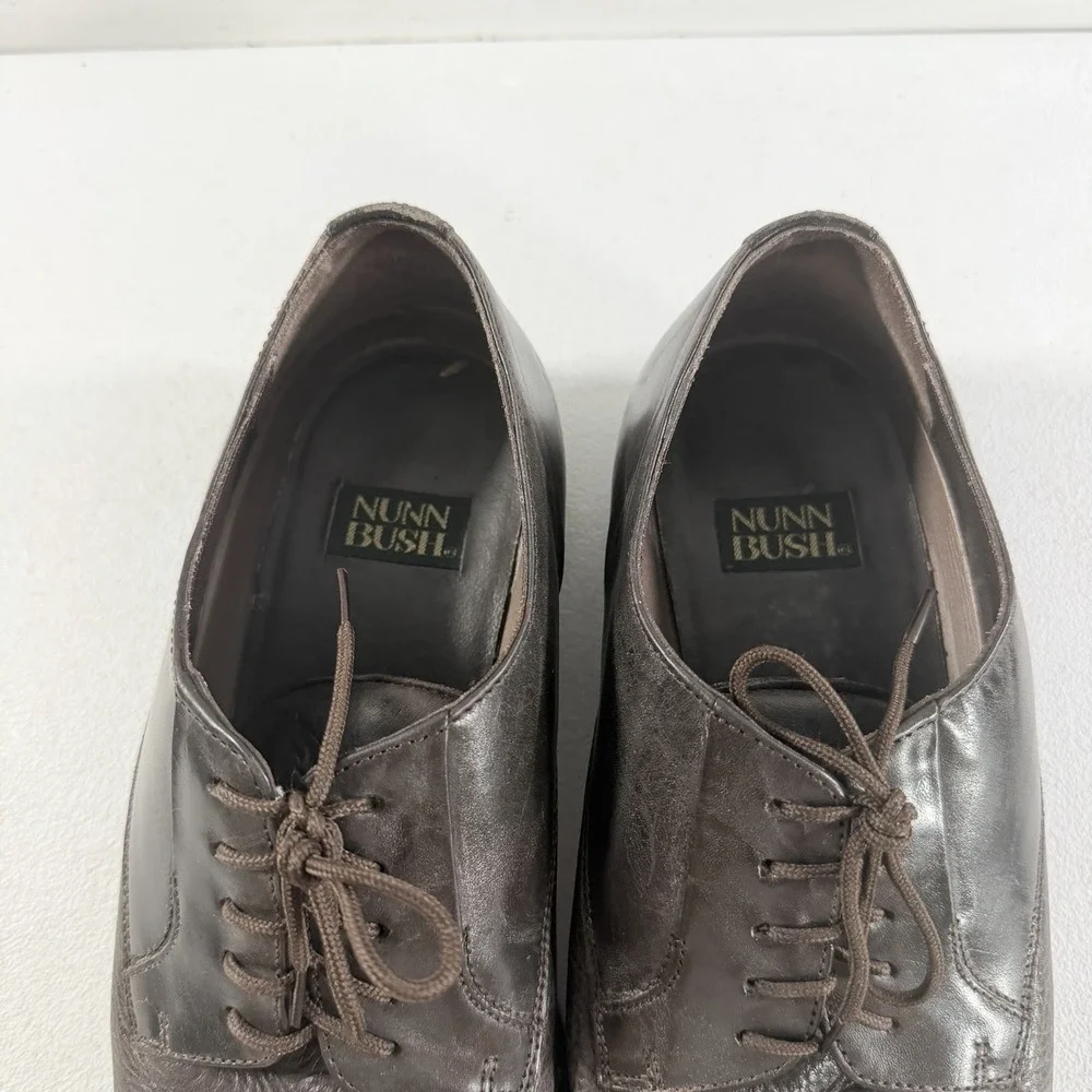 Nunn Bush Mens Dark Brown Leather‎ Lace Up Oxford Cap Toe Dress Shoes Size 11 M